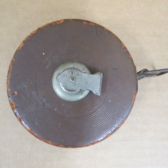 Lufkin Rule Co. Vintage 50’ Tape Measure – Leather Bound – Metallic Tape Works - Picture 1 of 11